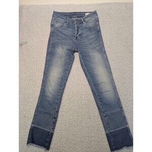 ANINE BING Jeans 24 Straight Leg Raw Patchwork Hem